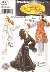 PDF Copy of the Original Vintage Simplicity 7085 Clothing Patterns for Fashion Dolls size 15 1/2 inches