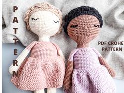 Crochet doll pattern, crochet amigurumi pattern.
