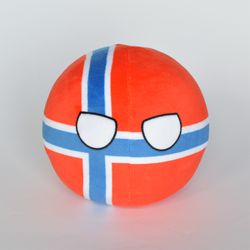 Plush countryballs toy with flag of Norway