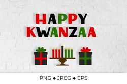 Happy Kwanzaa hand lettering. African American festival.