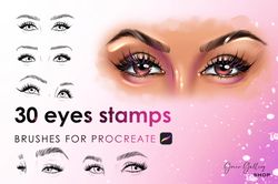 Procreate Eyes Brushes | Eyes Brush Set | Eyes Templates For Artists | Eye Stamps Procreate