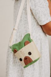 BEAR CROSSBODY BAG gift for her, for girl, for mom and daughter Shipping from USA