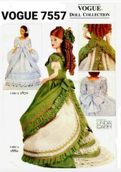 PDF Copy of Vintage Vogue 7557 Pattern for Fashion Dolls size 11 1/2 inches