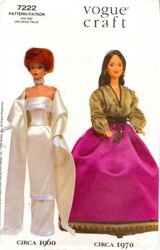 PDF Copy of Vintage Vogue 7222 Pattern for Fashion Dolls size 11 1/2 inches