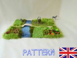Crochet pattern play mat farm baby PDF English ferm play mat, kids room decor crochet pattern baby rug