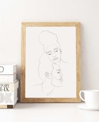 minimalist couple portrait from photo, personalized gift, digital, christmas gift for couple