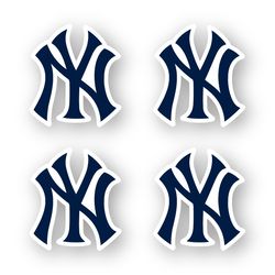 New York Yankees Logo Emblem Stickers Set of 4 by 3 inches Die Cut Vinyl Decals Car Truck Window Laptop Case Wall MLB