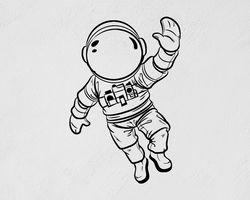 Cheerful Astronaut In Space Sticker Children's Room Wall Sticker Vinyl Decal Mural Art Decor