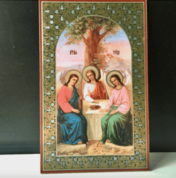 The Holy Trinity | Gold foiled icon | Inspirational Icon Decor| Size: 11 1/2"x 7"