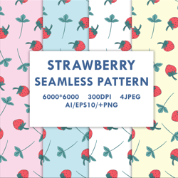 Cute seamless pattern with strawberries. Fruit seamless pattern for textile, wrapping paper and e t.c.