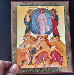 Transfiguration of Jesus | Gold foiled icon | Inspirational Icon Decor| Size: 8 3/4"x7 1/4"