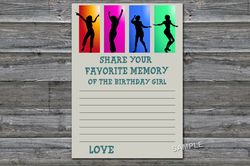 Dance party Favorite Memory of the Birthday Girl,Adult Birthday party game-fun games for her-Instant download