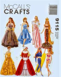 PDF Copy of Vintage MC Calls 9115 Pattern for Fashion Dolls size 11 1/2 inches