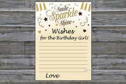 Sparkle and shine Wishes for the birthday girl,Adult Birthday party game-fun games for her-Instant download