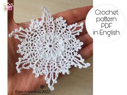 Snowflake  11 Christmas crochet pattern , crochet Snowflake pattern , crochet pattern , Irish Crochet , Motif crochet ,