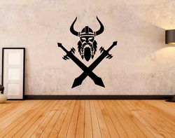 Viking Warrior Logo Sticker The Ancient Symbol Of The Scandinavian Vikings Wall Sticker Vinyl Decal Mural Art Decor
