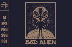 bad alien vector illustration