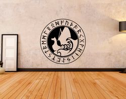 The Ship Of The Ancient Vikings The Ancient Symbols Of The Viking Warriors Wall Sticker Vinyl Decal Mural Art Decor