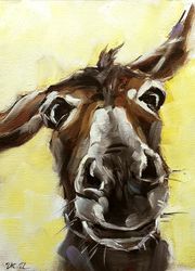 Donkey OIl Painting Original Farm Animals Art Impressionism MADE TO ORDER