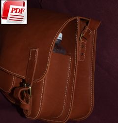 Leather Messenger Bag  pattern- Men's Leather Bag PDF-Messenger Bag Diy-Leather Bag Template