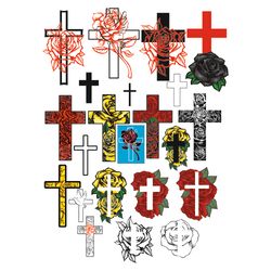 Floral cross svg, Cross bundle svg, Faith cross svg, Roses and cross svg, Flower cross svg