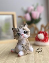 Custom order, Kitten doll realist miniature stuffed toy 4,3 inches