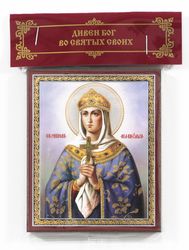 Saint Olga of Kiev orthodox blessed wooden icon compact size 2.3x3.5"  Orthodox gift free shipping