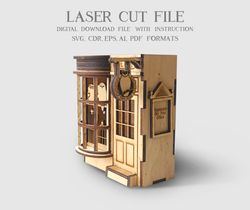 Owl Post pen holder laser cut file, Harry Potter gifts, DIY pen holder, Vector download file 3mm
