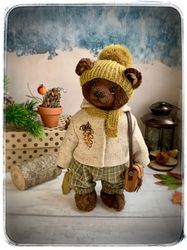 Niki teddy bear/handmade toy/plush bear/original gift/teddy bear collection