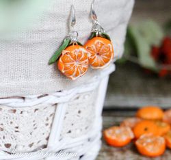 Mandarin earrings Mandarin Tangerine Jewelry Jewelry gift for her