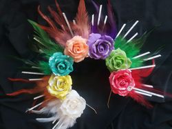 Pride Flower Halo with Feathers