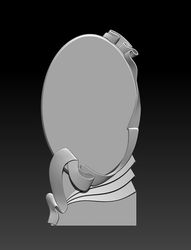 3D STL Model for CNC file Tombstone Oval