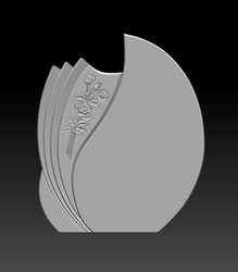 3D STL Model for CNC file Headstone Branch of roses