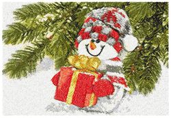 Snowman Machine Embroidery Design Winter Snow Pattern Painting Beautiful Christmas Gift Digital File