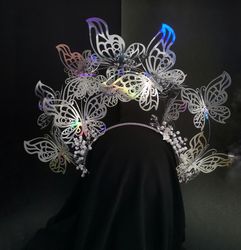 Silver crown butterfly headdress