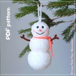 Crochet pattern Snowman X-mas tree toy