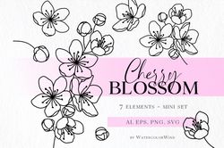 Cherry Blossom Birth Month Flower SVG files March Birthday Flower Clipart For Instant Download