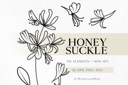 Honeysuckle Birth Month Flower SVG files June Birthday Flower Clipart For Instant Download