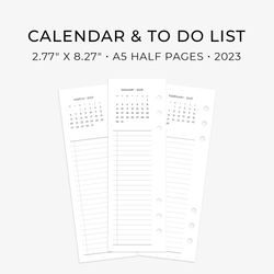 A5 Half Page And To Do List, Printable Planner
