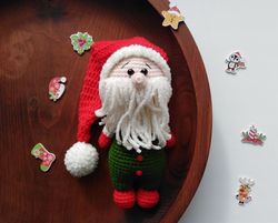 Christmas gnome plush toy, Crochet  amigurumi doll,  Homemade christmas decorations