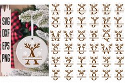 Alphabet Christmas Svg, Reindeer Alphabet Svg, Font Svg, Digital download