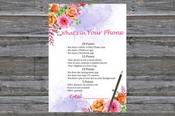 Flowers Birthday Game What's in Your Phone Birthday Party Game,Adult Birthday party game-fun games for her