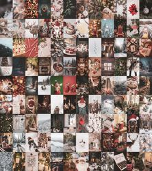 108 PCS Xmas Wall Collage Kit DIGITAL DOWNLOAD | Christmas Aesthetic Photo Collage Prints | Room Decor 4x6 Size