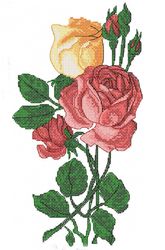 Machine Embroidery Design Flower Rose Cross Stitch Flower Embroidery Design Congratulations Instant Download