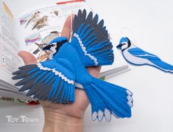 Blue Jay felt Pattern PDF - Sewing Instruction Bird Christmas Decoration
