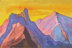 Cross Stitch Pattern |  Himalayas | Nicholas Roerich 1947 | 7 Sizes | PDF Counted Vintage Highly Detailed Stitch