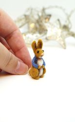 Tiny needle felted Peter Rabbit