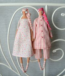 Pajama Dolls Sleepy Tilda dolls Pajama Santa Mr&Mrs Santa Family dolls Gift To Parents Wedding Gift Bedroom Decor