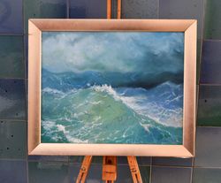 Seascape Wave Painting Oil Original Art Sea Artwork