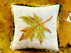 Linen decorative mini pillow, Handmade embroidered pincushion, Step mom gift, Gifts for crafty women, Mother in law gift